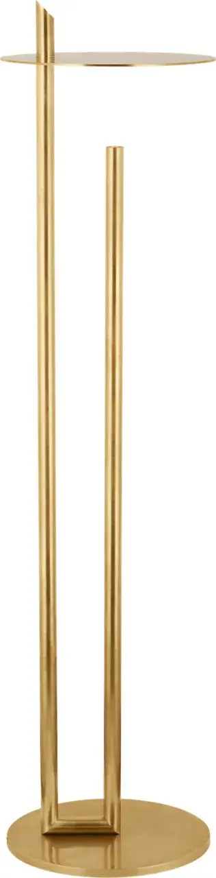 Sophisticated Large-Scale Floor Lamp with Warm Brass Finish - Image 1