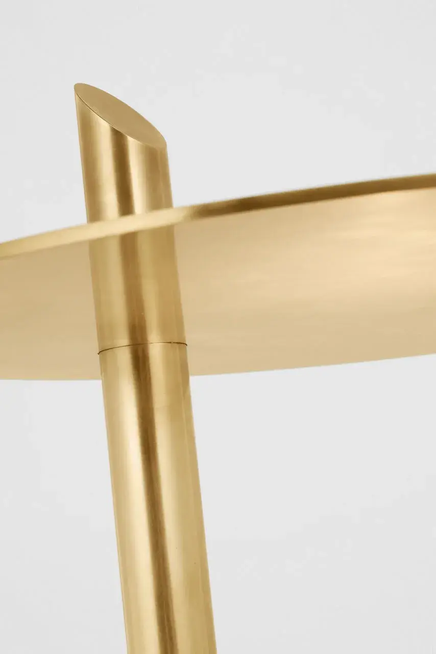 Sophisticated Large-Scale Floor Lamp with Warm Brass Finish - Image 3