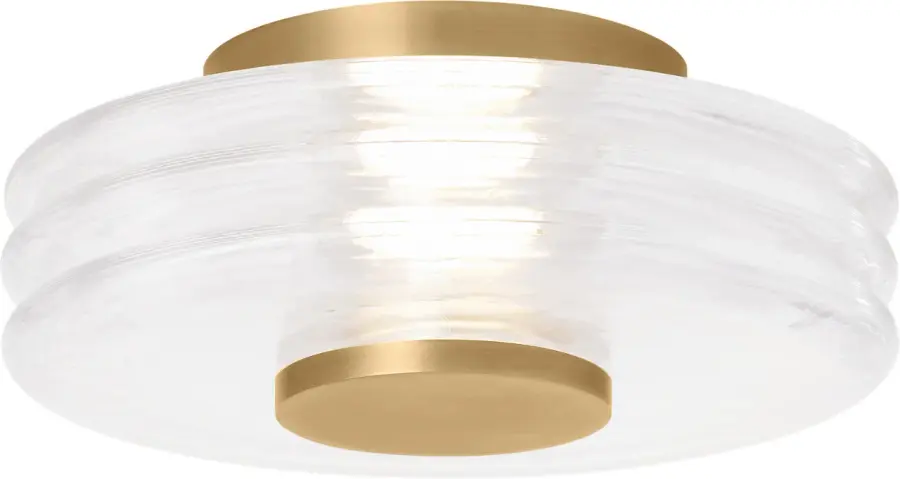 Laurel LED Flush Mount in Natural Brass