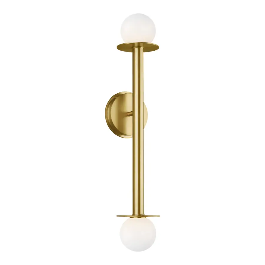 Nodes Two Light Wall Sconce in Burnished Brass