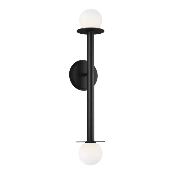 Nodes Two Light Wall Sconce in Midnight Black