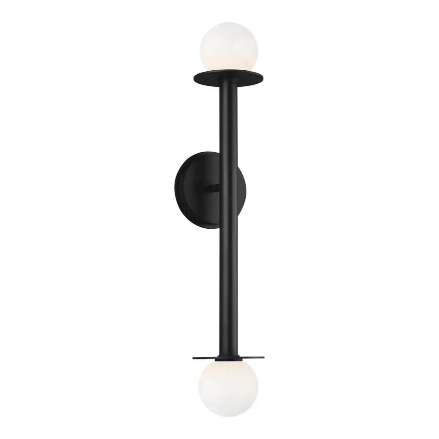 Nodes Two Light Wall Sconce in Midnight Black