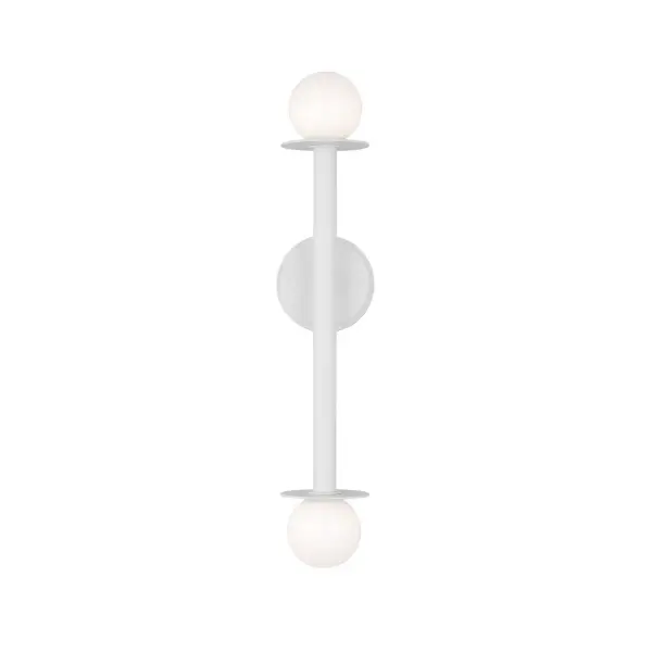 Nodes Two Light Wall Sconce in Matte White