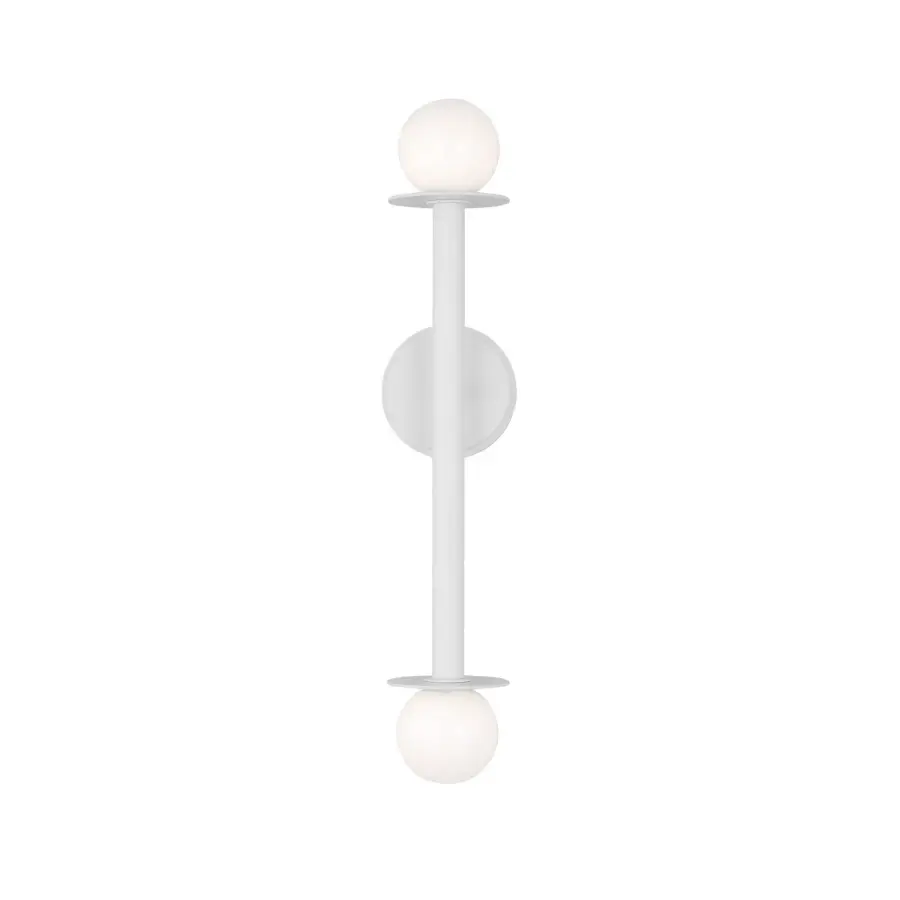Nodes Two Light Wall Sconce in Matte White