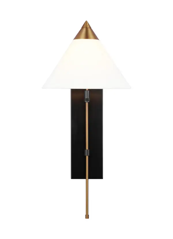 Franklin One Light Wall Sconce in Burnished Brass and Deep Bronze