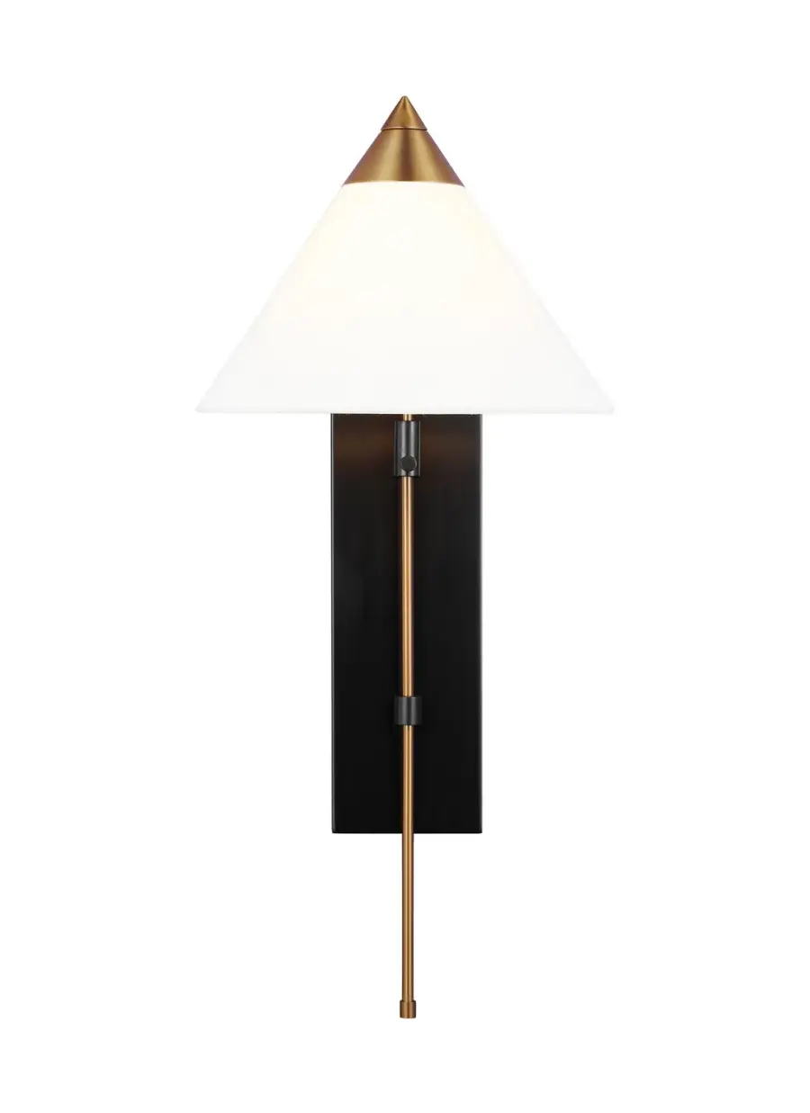 Franklin One Light Wall Sconce in Burnished Brass and Deep Bronze