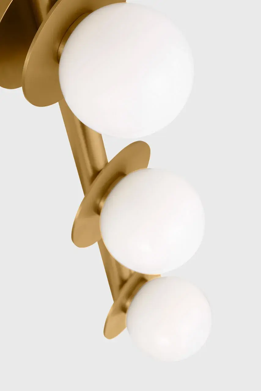 Nodes Extra Large Vanity Light in Burnished Brass - Image 4