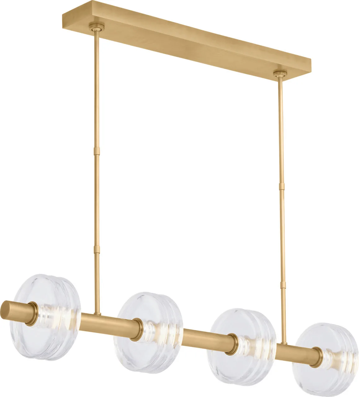 Laurel LED Linear Chandelier in Natural Brass