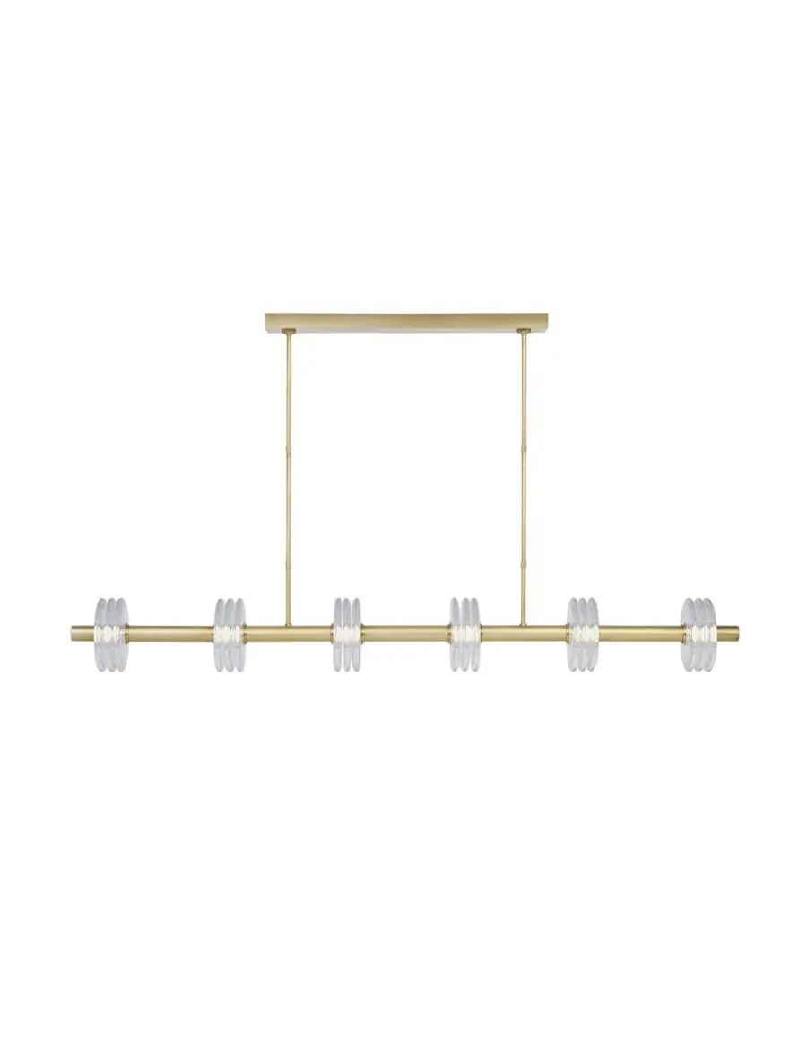 Laurel LED Linear Chandelier in Natural Brass - Image 2
