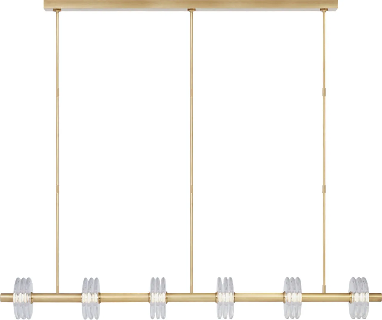 Laurel X-Large Linear Chandelier in Natural Brass