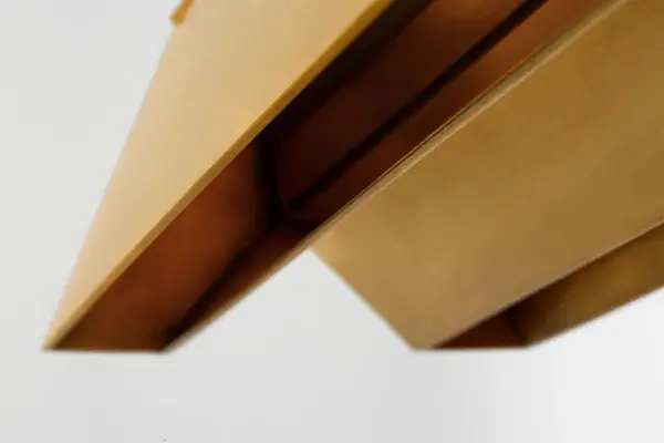 The Pench Medium Linear Chandelier combines contemporary design with timeless brass craftsmanship. Its linear form and warm 2700K LED lighting create an inviting ambiance perfect for modern dining spaces and kitchen islands. - alternate view