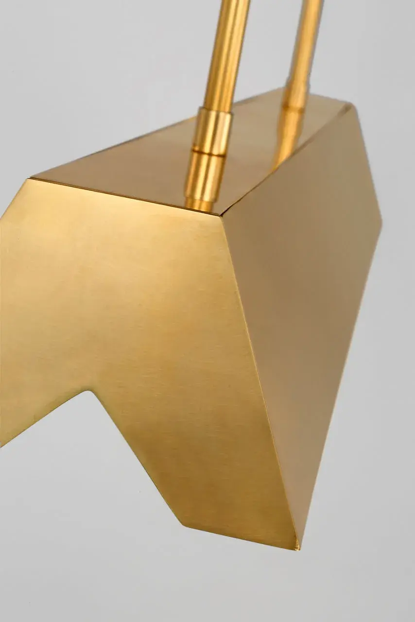 Pench Medium Linear Chandelier in Natural Brass - Image 4