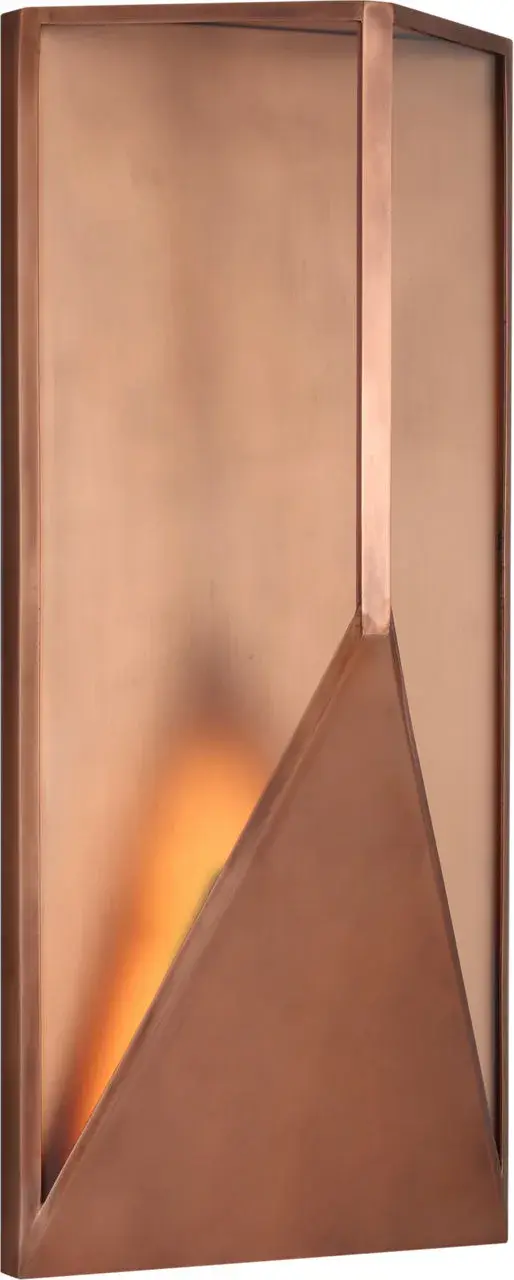 The Punto 22 Wall Sconce combines modern design with premium natural copper construction. Featuring warm 2700K LED lighting with exceptional 90 CRI color rendering, this outdoor fixture delivers both style and performance. - alternate view