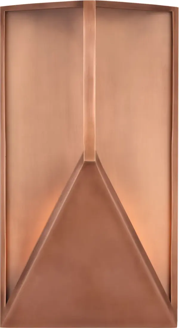 The Punto 16 Wall Sconce combines modern design with natural copper warmth, featuring 2700K LED lighting and 90 CRI for exceptional color rendering. Perfect for outdoor spaces requiring sophisticated illumination.