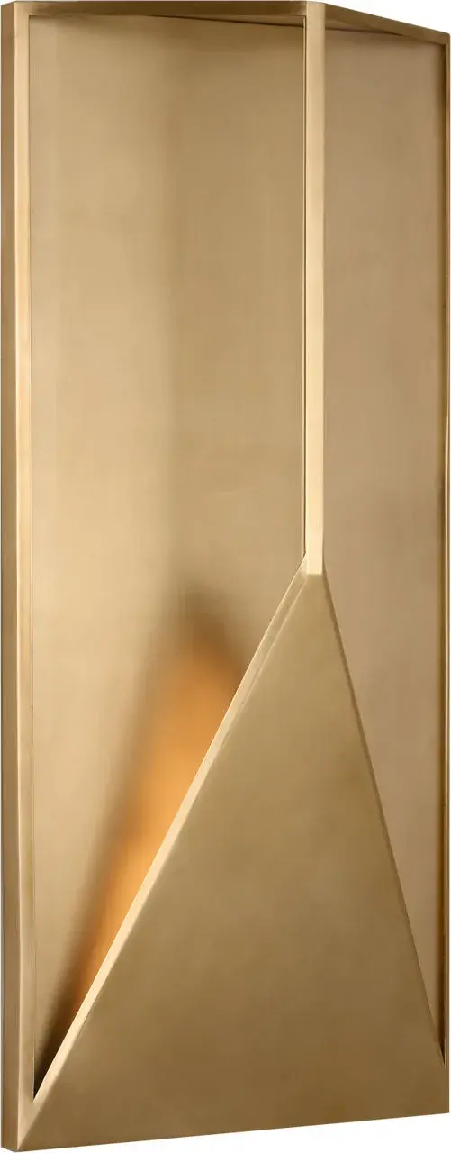 The Punto 30 Wall Sconce delivers premium outdoor illumination with hand-rubbed antique brass craftsmanship. Its 2700K warm white LED and 90 CRI ensure exceptional color rendering for architectural and landscape features. - alternate view
