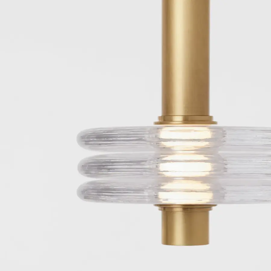 Laurel Grande LED Pendant in Natural Brass - Image 6