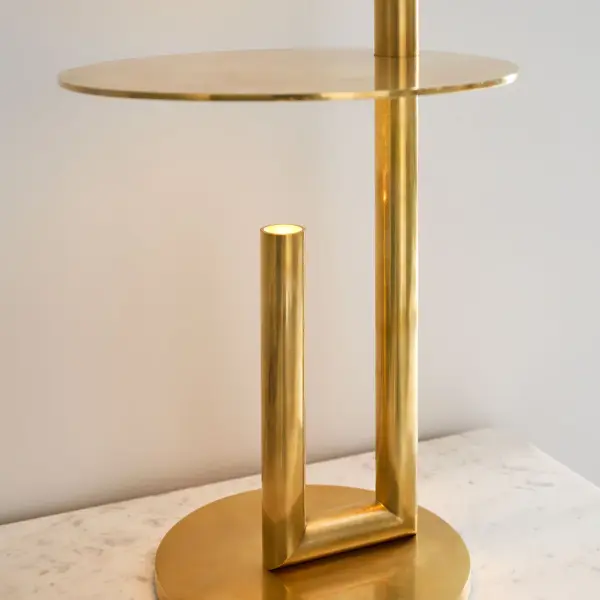 Fielle Medium Table Lamp in Natural Brass - Image 7