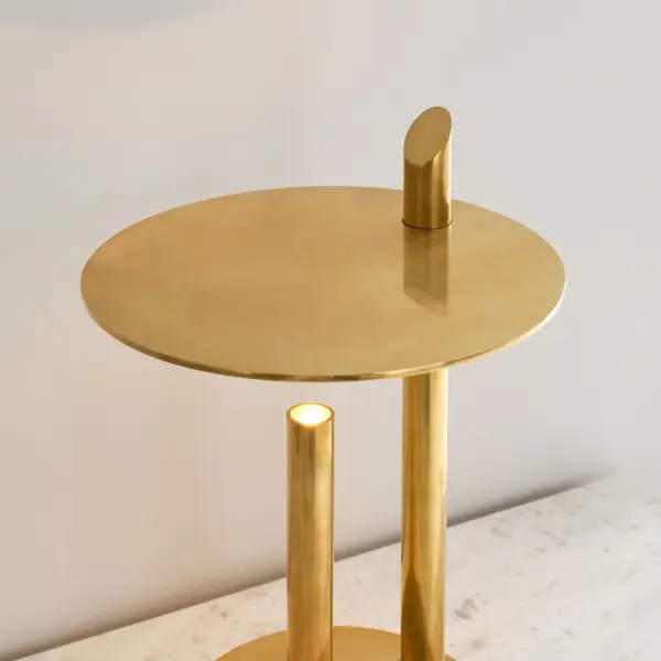 Fielle Medium Table Lamp in Natural Brass - Image 8