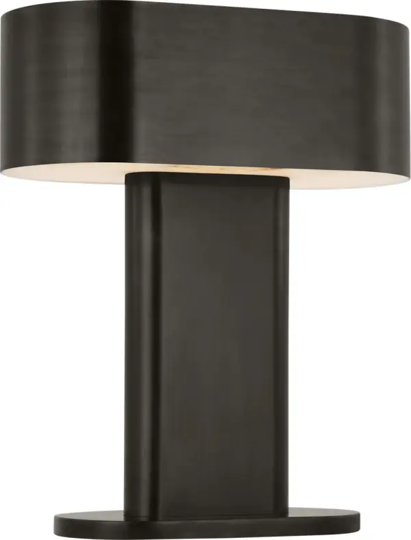 The Wyllis Medium Table Lamp combines refined dark bronze metalwork with high-quality 2700K LED lighting at 90 CRI for exceptional color rendering. Its transitional design bridges traditional and contemporary aesthetics. - alternate view