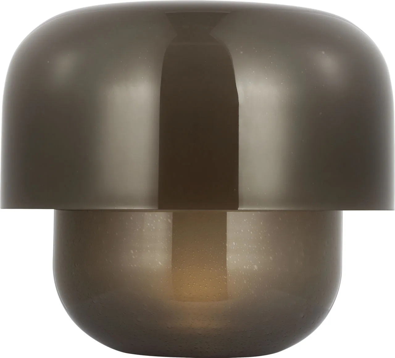 Bolete Small Table Lamp in Seeded Smoke Glass
