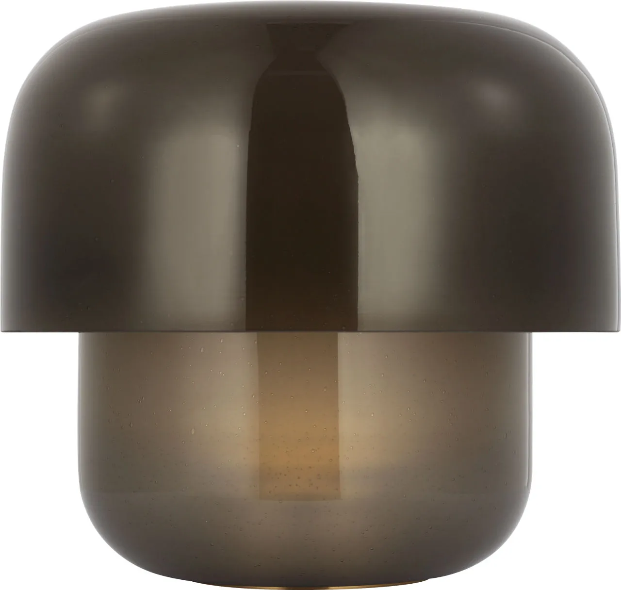 Bolete Accent Table Lamp in Seeded Smoke Glass
