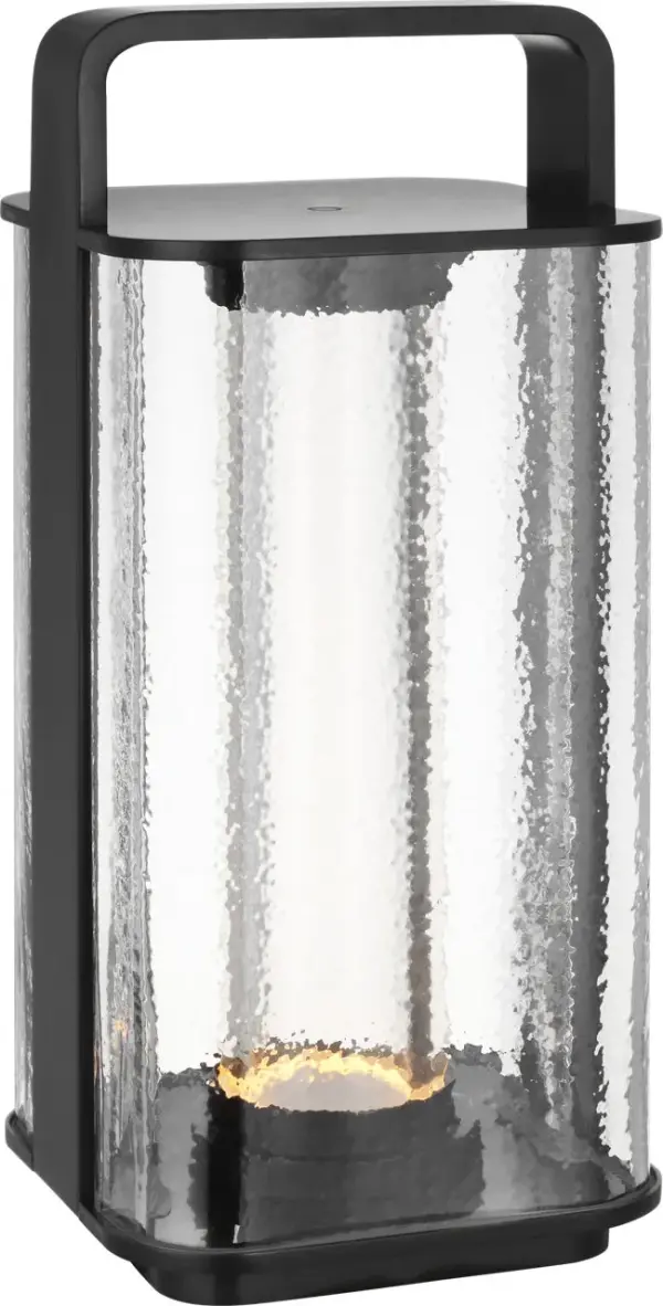 The Flacara rechargeable lantern combines sophisticated bronze finish with cordless convenience. Its 15-inch height and warm 2700K LED with 90 CRI creates inviting ambiance indoors or outdoors without outlet constraints. - alternate view