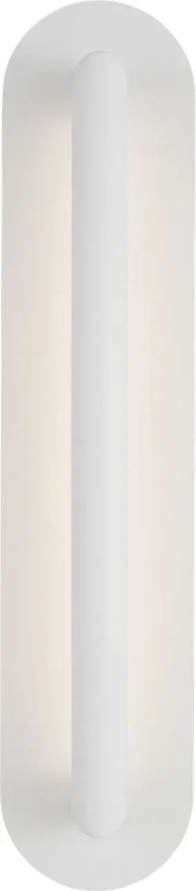 The Fielle Large Sconce combines contemporary design with superior LED technology, featuring 2700K warm white light and 90 CRI for exceptional color rendering. Its soft white finish adds sophistication to any space. - alternate view