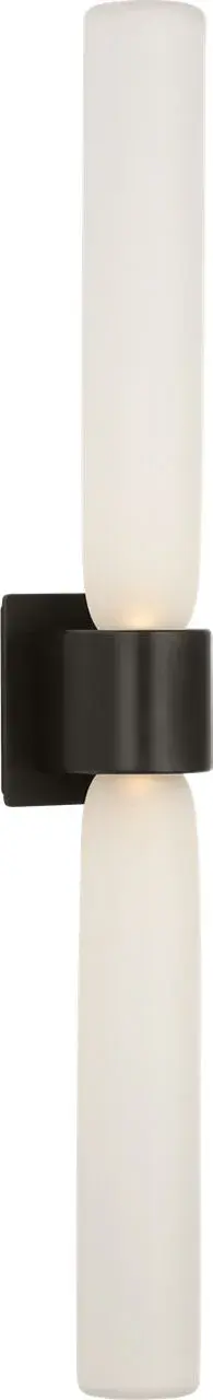 Volver Large Double Sconce in Clear Etched Bronze