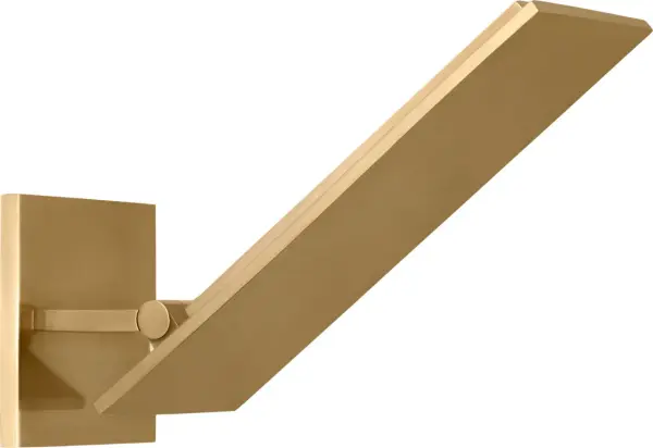 The Angolo sconce combines contemporary design with timeless brass craftsmanship. Its 11-inch profile delivers focused illumination with 2700K warm light and exceptional 90 CRI color rendering, perfect for intimate spaces.