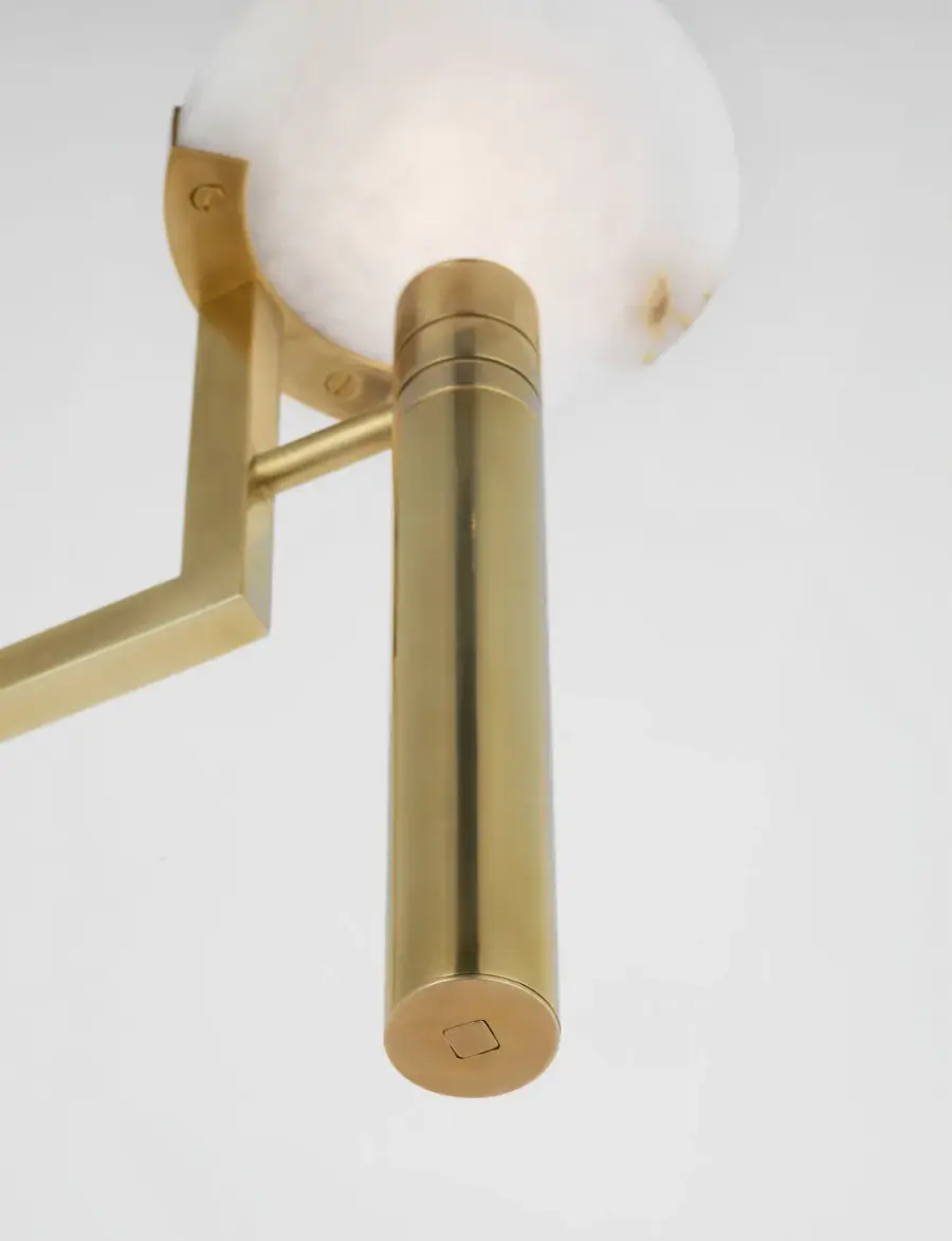 Sculptural Floating Disc Design with Warm Alabaster Glow - Image 3