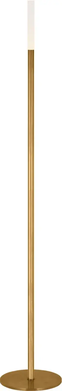 Rousseau 60" Floor Lamp in Antique-Burnished Brass with Etched Crystal - Image 2