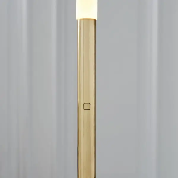 Rousseau 60" Floor Lamp in Antique-Burnished Brass with Etched Crystal - Image 5