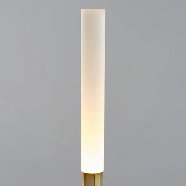 Rousseau 60" Floor Lamp in Antique-Burnished Brass with Etched Crystal - Image 6