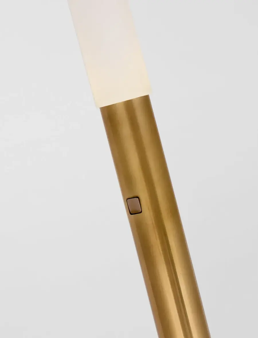 Rousseau 60" Floor Lamp in Antique-Burnished Brass with Etched Crystal - Image 7