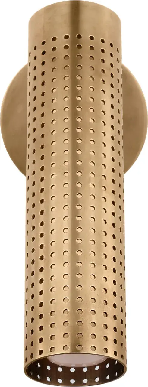 Precision 12" Articulating Sconce in Antique-Burnished Brass with White Glass - Image 3