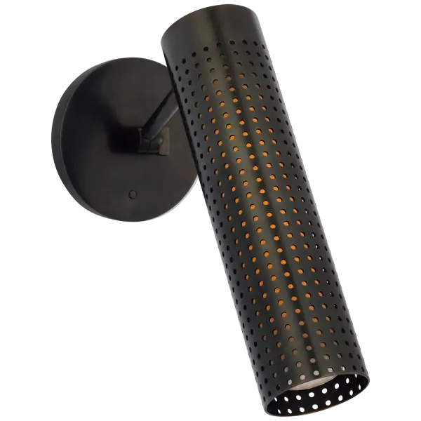 Precision 12" Articulating Sconce in Bronze with White Glass