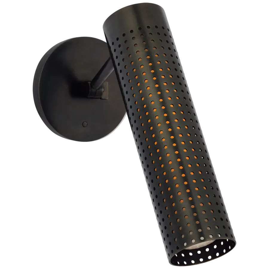 Precision 12" Articulating Sconce in Bronze with White Glass
