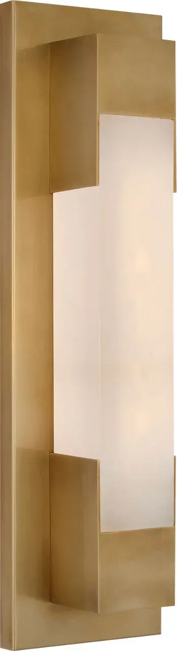 Covet 16" Bracketed Bath Light in Antique-Burnished Brass with Alabaster - Image 1