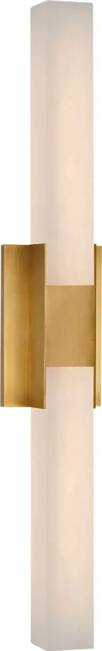 Covet 28" Double Bath Light in Antique-Burnished Brass with Alabaster - Image 2
