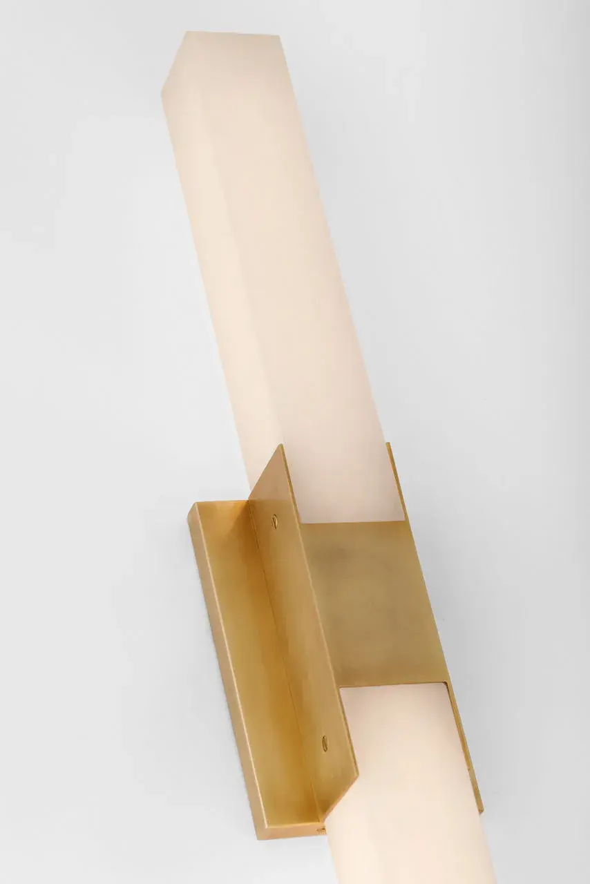 Covet 28" Double Bath Light in Antique-Burnished Brass with Alabaster - Image 4
