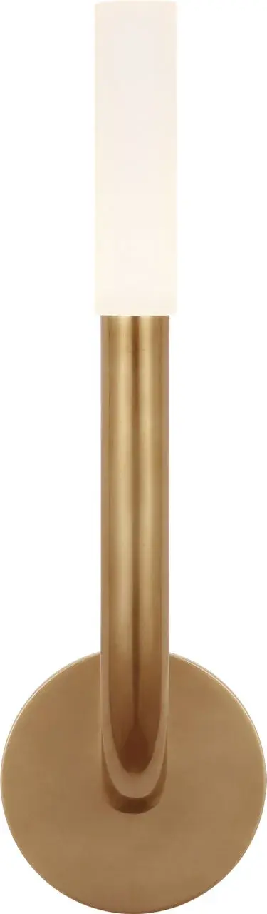 Rousseau 15" Single Sconce in Antique-Burnished Brass with Etched Crystal - Image 5