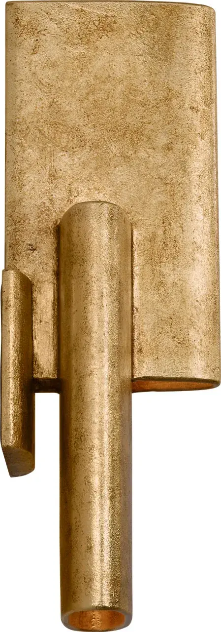 The Lotura 16" Intersecting Sconce combines contemporary geometric design with a refined Museum Gild finish. Its distinctive intersecting form creates visual interest while providing elegant ambient lighting. - alternate view
