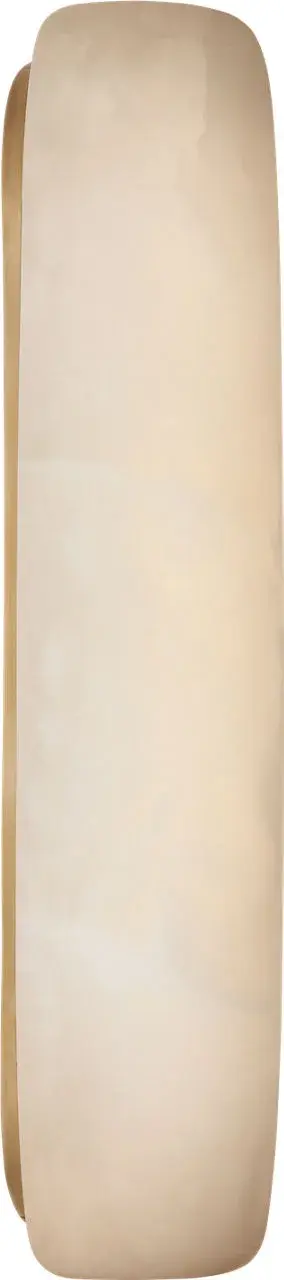 The Formosa 20" Linear Sconce combines the organic beauty of alabaster with the refined warmth of antique-burnished brass, creating a sophisticated lighting solution perfect for modern bathrooms and transitional spaces. - alternate view