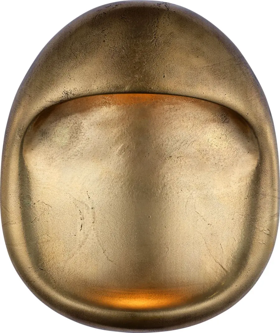 Esculpa 14" Rounded Wall Light in Museum Brass - Image 2