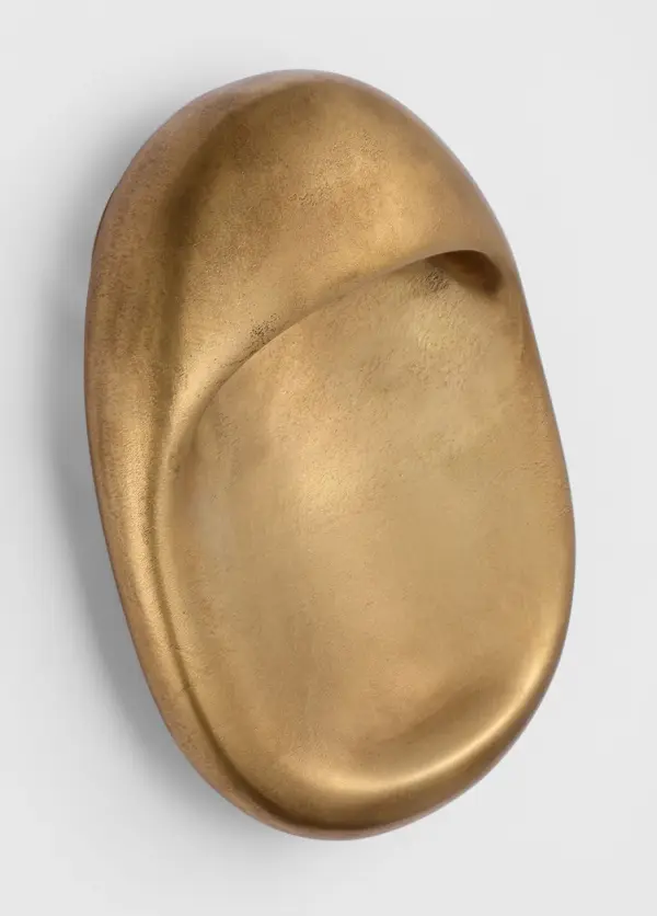 Esculpa 14" Rounded Wall Light in Museum Brass - Image 4