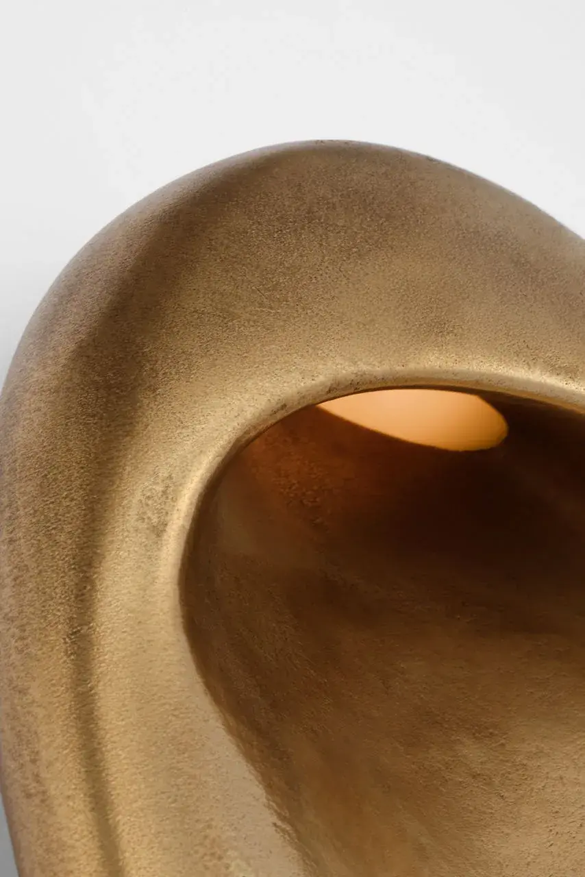 Esculpa 14" Rounded Wall Light in Museum Brass - Image 6