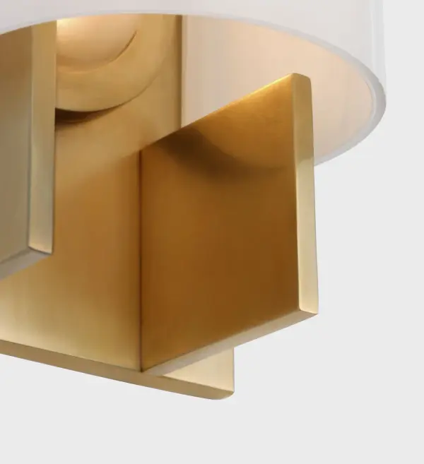 Trouve 8" Sconce in Antique-Burnished Brass with White Glass - Image 3