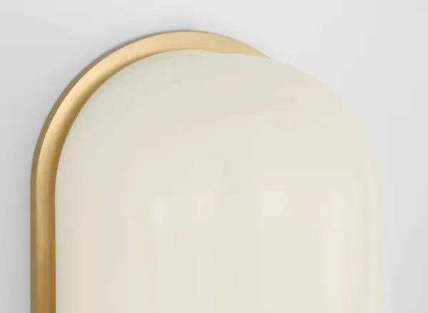Trouve 8" Sconce in Antique-Burnished Brass with White Glass - Image 4