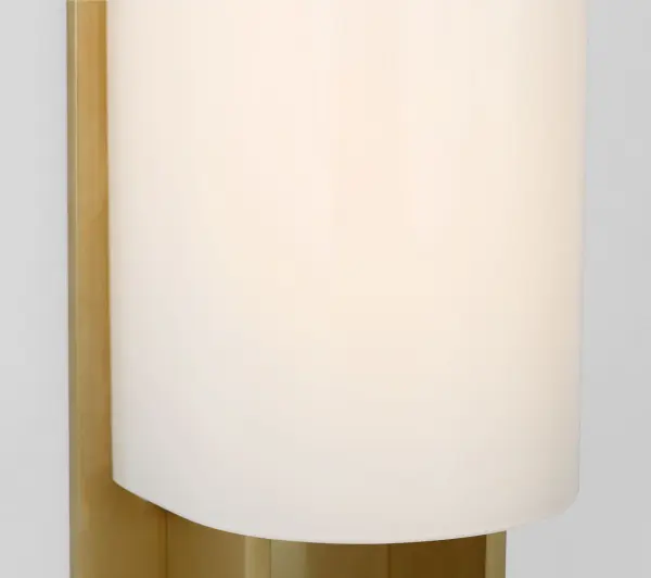 Trouve 14" Sconce in Antique-Burnished Brass with White Glass - Image 4