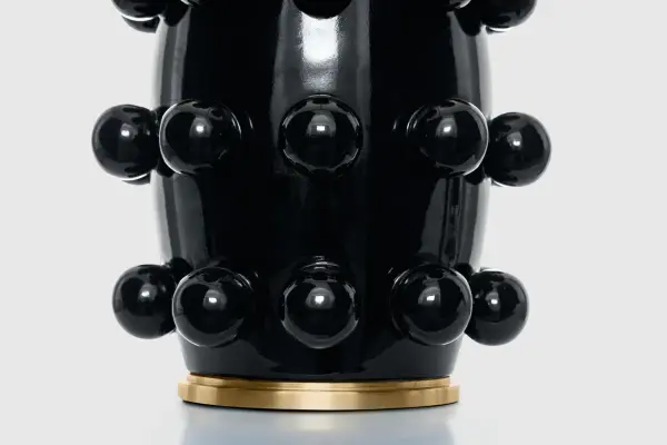 Linden 14" Cordless Table Lamp in Black with Linen Shade - Image 3